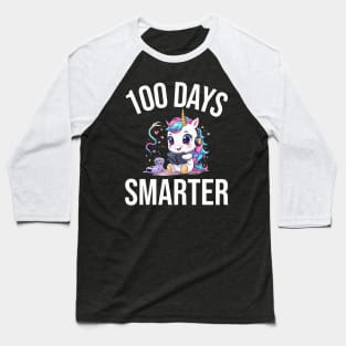 100 days smarter Unicorn 100th day of school Kindergarten Baseball T-Shirt